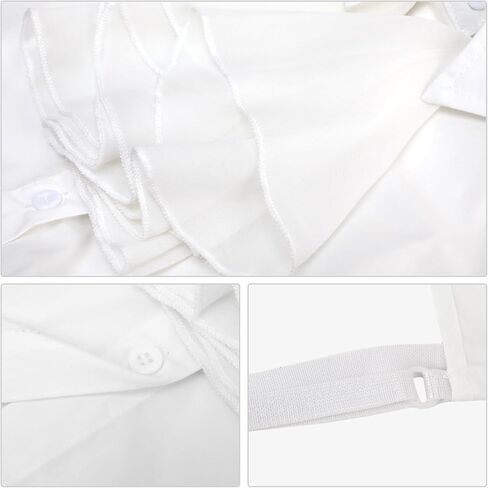 XEPST False Collar for Women Vintage Palace Adjustable Half Shirt Collar Cotton Victorian Blouses for Women White Renaissance Top Clown Costume in Saudi Arabia