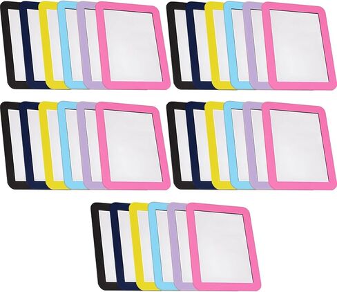 25 Pcs Unbreakable Mirrors for Kids, Shatterproof Glass Mirrors 5 in X 7 in, Multicolor Frame for Preschool and Crafts in Saudi Arabia