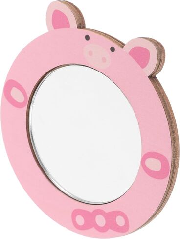 Makeup Mirror for Boys and Girls Small Desktop Mirror Educational Pig Shape for Bathroom in Saudi Arabia