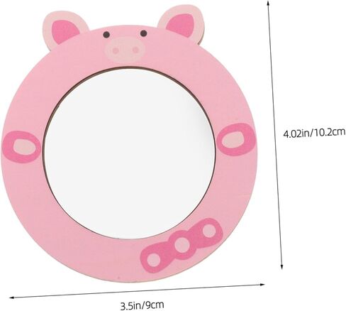 Makeup Mirror for Boys and Girls Small Desktop Mirror Educational Pig Shape for Bathroom in Saudi Arabia