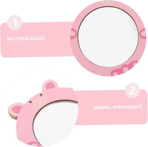 Makeup Mirror for Boys and Girls Small Desktop Mirror Educational Pig Shape for Bathroom in Saudi Arabia