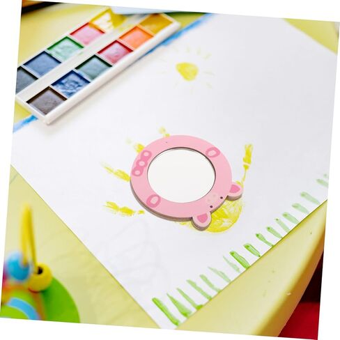 Makeup Mirror for Boys and Girls Small Desktop Mirror Educational Pig Shape for Bathroom in Saudi Arabia