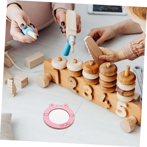 Makeup Mirror for Boys and Girls Small Desktop Mirror Educational Pig Shape for Bathroom in Saudi Arabia