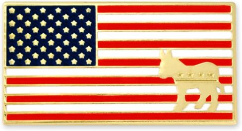 PinMart American Flag Democrat Donkey Patriotic Enamel Lapel Pin - 25 Pack in Saudi Arabia