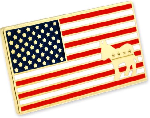 PinMart American Flag Democrat Donkey Patriotic Enamel Lapel Pin - 25 Pack in Saudi Arabia