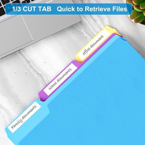 HABGP 18 Pcs Manilla Folders 8.5 x 11 Inch, 6 Colored File Folders Letter Size, 1/3-Cut Tab Paper Manila Filing Folders for School Business Office Documents Paper Files, Morandi 6 Color 18Pcs in Saudi Arabia