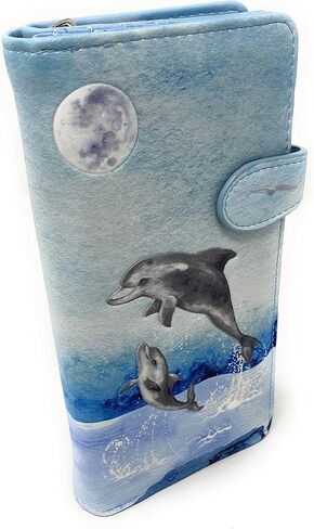 محفظة شاطئ كبيرة من Shag Wear Mystic Dolphin للنساء والفتيات المراهقات من الجلد الصناعي النباتي باللون الأزرق مقاس 7 بوصة in Saudi Arabia