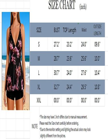 Women's V-Neck Tankini Set - Flowy Ruffle Top with Boyshorts Modest Two Piece Swimwear in Saudi Arabia