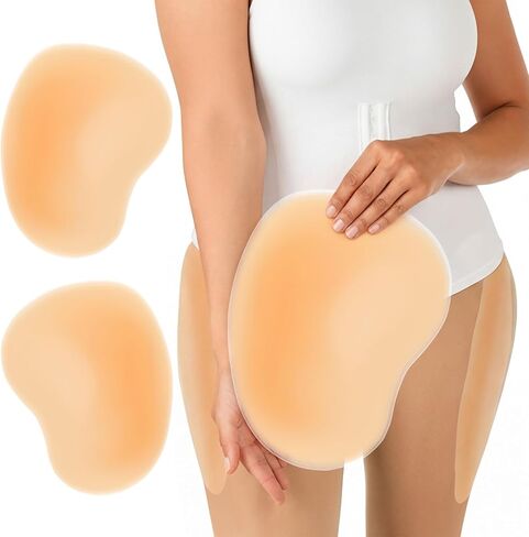 2 Pcs Self Adhesive Silicone Hip Pads for Women Sticky Butt Pads Hip Dip Filler Shapewear Realistic Thick Buttocks in Saudi Arabia