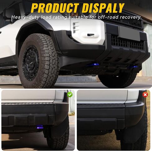 Front and Rear Tow Hook Kit for Land Cruiser 250 LC250 (2024-2025) Accessories Front Tow Hook Lightweight Design Aluminum Alloy Direct Bolt-on, Blue in Saudi Arabia