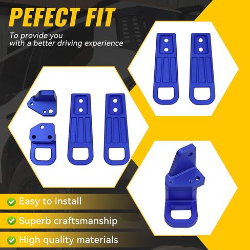Front and Rear Tow Hook Kit for Land Cruiser 250 LC250 (2024-2025) Accessories Front Tow Hook Lightweight Design Aluminum Alloy Direct Bolt-on, Blue in Saudi Arabia