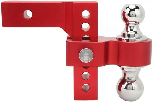 OUTMX Adjustable Trailer Hitch 6in Drop Rise 12500LBS Capacity Stainless Steel for 2in Heavy Truck GTW Traction Hook Receiver(Black) in Saudi Arabia