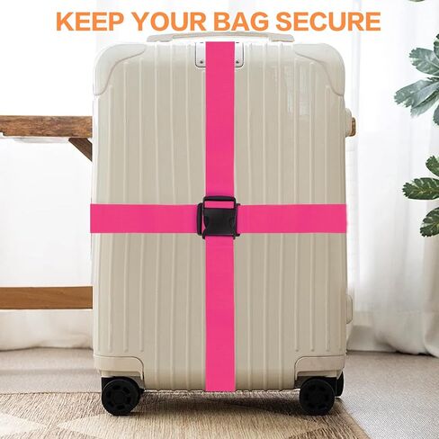 4 Pcs TSA Approved Luggage Straps Set - Secure Suitcase Tags & Belts, Identify Your Bags Easily,Adjustable Suitcase Straps for Travel (4 Colors) in Saudi Arabia