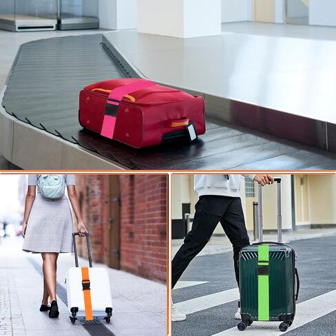 4 Pcs TSA Approved Luggage Straps Set - Secure Suitcase Tags & Belts, Identify Your Bags Easily,Adjustable Suitcase Straps for Travel (4 Colors) in Saudi Arabia