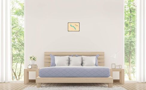 Lakebound Bass Lake California Retro Steel Metal، مع حدود مؤكسدة، ملصق خريطة فنية جدارية مقاس 9 بوصة × 12 بوصة. ديكور جداري مميز للمنزل أو المقصورة أو المكتب in Saudi Arabia