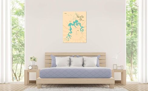 بوم دي تير بحيرة ميسوري الرجعية الصلب المعادن جدار الفن خريطة ملصق 18 "× 24". ديكور جداري مميز للمنزل أو المقصورة أو المكتب in Saudi Arabia