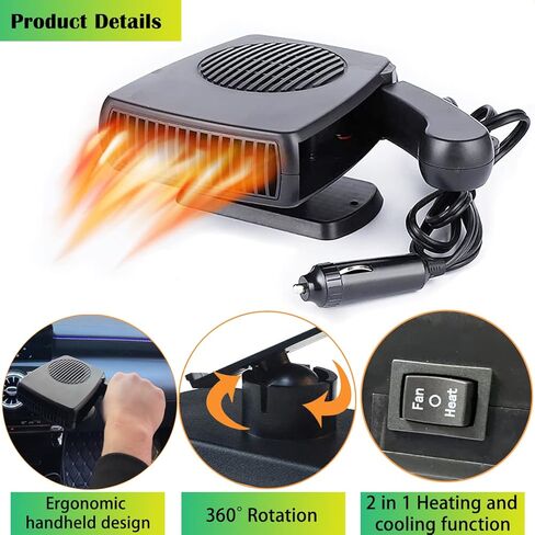 Car Heater 12v, Portable Car heaters for Vehicle 200W Car Defroster Windshield Heater Car Heater Defroster Windshield Defogger Automobile Windscreen in Saudi Arabia