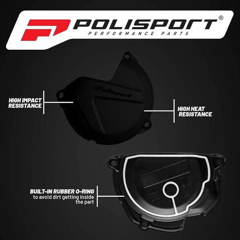 Polisport Clutch Cover Protector for Husqvarna TE/TC 250 TE/TX 300 & KTM XC/SX/EXC/XC-W 250/300 (2017-2022) - Superior Fit & Durable Protection - Black in Saudi Arabia