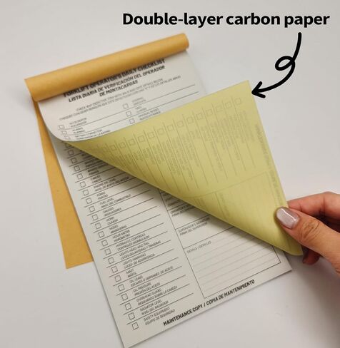 20 Pack Forklift Operator Daily Checklist,Single Copy Contains 30 Sheets, Bilingual Forklift Checklist Inspection Book,2-Ply,Carbonless,Daily Educational Training Reference for Workplace Safety in Kuwait