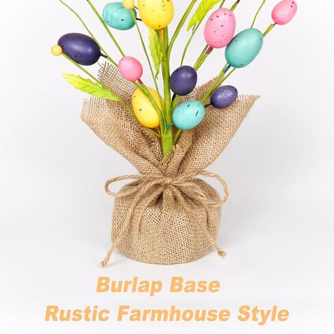 Easter Decorations for Home, 20 Inch Pastel Easter Eggs Tree for Table Centerpieces, Farmhouse Spring Floral Decor for Mantle Entryway, Eggs Decor Party Supplies for School Office Indoor in Kuwait