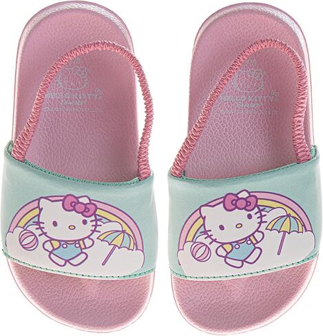 Josmo Gabbys Dollhouse Hello Kitty Slides Open Toe Sandals with Backstrap - Kid Girls Summer Beach Water Pool Shoes (sizes: 5-10 Toddlers / 11-12 Little Kids) in Saudi Arabia