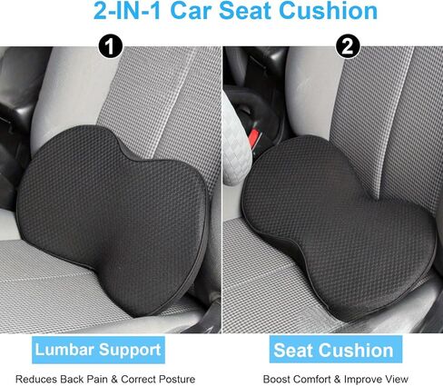 وسادة مقعد السيارة إسفين، وسادة مقعد العصعص من إسفنج الذاكرة للسيارة والشاحنة للقيادة - تخفيف آلام عرق النسا والظهر - وسائد إسفين مرتفعة لسائق السيارة ومكتب دعم عظم الذيل القطني in Kuwait