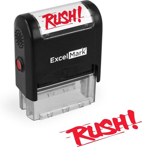 Rush Self Inking Rubber Stamp - Red Ink in Kuwait