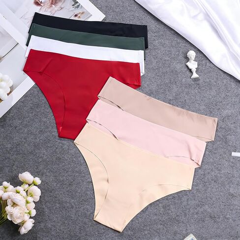 Women Seamless Hipster Underwear 7 Pack,Seamless Breathable Ladies Panties,Breathable Ice-Silk Seamless Women's Panties in Saudi Arabia