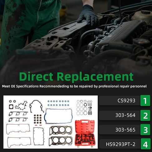 حشية رأس كاملة MLS لسيارة Ford Explorer Ranger 00-03، لسيارة Mercury Mountaineer 02-03، لسيارة Mazda B4000 01-03,4.0L SOHC HS9293PT-2 (حشية الرأس ومجموعة الأدوات) in Kuwait