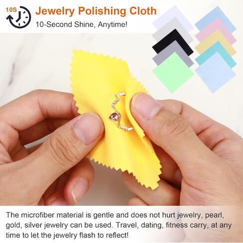 20Pcs Jewelry Cleaning Kit Cleaner Brush Tool Set with 10pcs Cleaning Polishing Cloth Big Small Hole Brush Crevice Brush and Needle for Wedding Ring Earring Watch Diamond All Jewelry Clean in Saudi Arabia
