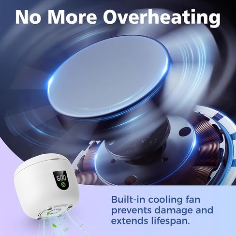 آلة تنظيف التجنيب بالموجات فوق الصوتية المقاومة للماء مع خزان مياه قابل للإزالة سعة 180 مل - منظف بالموجات فوق الصوتية 45 كيلو هرتز لحراس الفم والمجوهرات ومنظف التجنيب - مؤقت رقمي، إيقاف مؤقت ذكي، هادئ حتى 30 ديسيبل in Kuwait