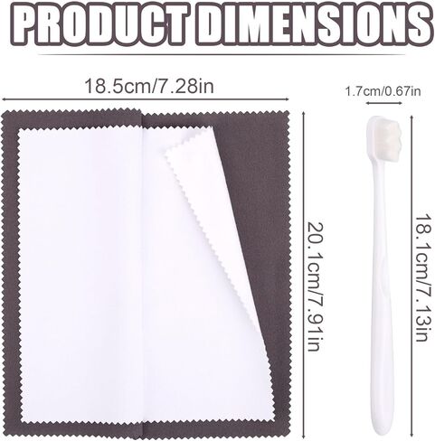 Jewelry Cleaning Kit, Include 2pcs Double Sided Polishing Cloth & 2pcs Soft Cleaner Brush for All Jewelry Diamond Gold Sterling Silver Earring Ring in Saudi Arabia