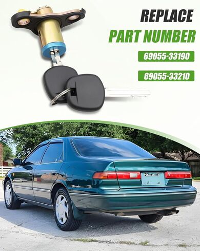 Tailgate Trunk Lock Cylinder with Keys Fit for Toyota Camry 1997-2001, Lid Lock Cylinder Kit Replacement 69055-33190 69055-33210 in Saudi Arabia
