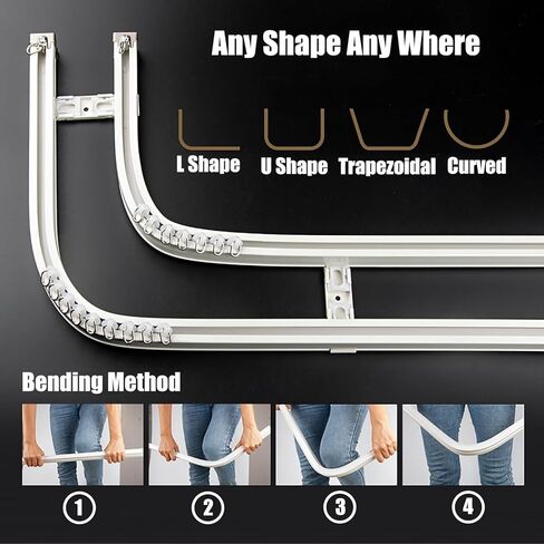 Curtain Track, Flexible Bendable Metal Curtain Rod,Curved Track for Curtains, (Size : 122cm) in Saudi Arabia