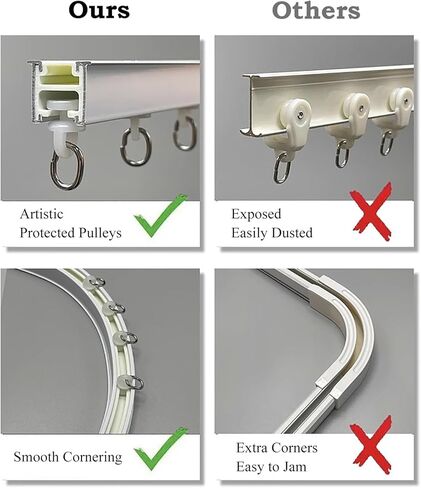 Curtain Track, Flexible Curtain Rail with Rollers, Curved Drape Rod System for Room Divider in Saudi Arabia