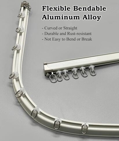Curtain Track, Flexible Curtain Rail with Rollers, Curved Drape Rod System for Room Divider in Saudi Arabia