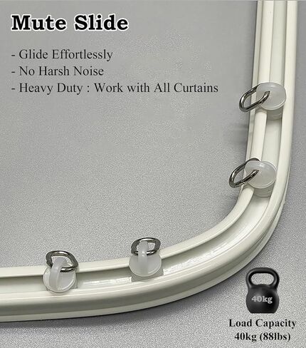 Curtain Track, Flexible Curtain Rail with Rollers, Curved Drape Rod System for Room Divider in Saudi Arabia