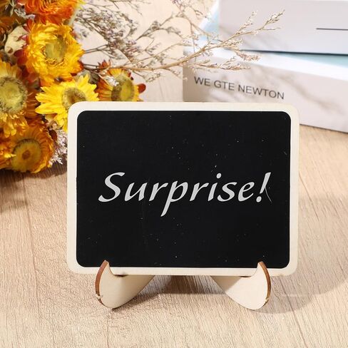 10Pcs Mini Chalkboard Signs with Easel Stands & 10 Reusable Chalkboard Labels(Stickers) & 2 Liquid Markers, Food Labels for Party Buffet, Wedding Place Cards, Buffet Signs and Party Decor Set in Saudi Arabia