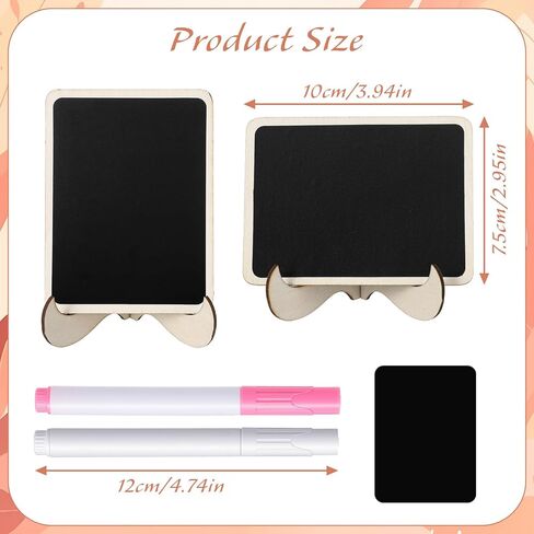 10Pcs Mini Chalkboard Signs with Easel Stands & 10 Reusable Chalkboard Labels(Stickers) & 2 Liquid Markers, Food Labels for Party Buffet, Wedding Place Cards, Buffet Signs and Party Decor Set in Saudi Arabia