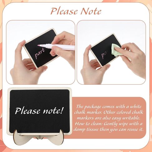 10Pcs Mini Chalkboard Signs with Easel Stands & 10 Reusable Chalkboard Labels(Stickers) & 2 Liquid Markers, Food Labels for Party Buffet, Wedding Place Cards, Buffet Signs and Party Decor Set in Saudi Arabia