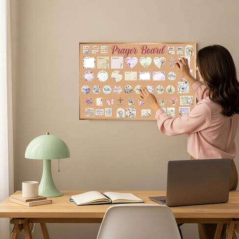 EUOYUFO 114Pcs Floral Prayer Board Kit Christian Gift for Mother's Day Gift Pray for Envelope Set Bible Verse Quotes Prayer Board Supplies DIY Wall Art for Living Room Office(Not Including Board) in Saudi Arabia
