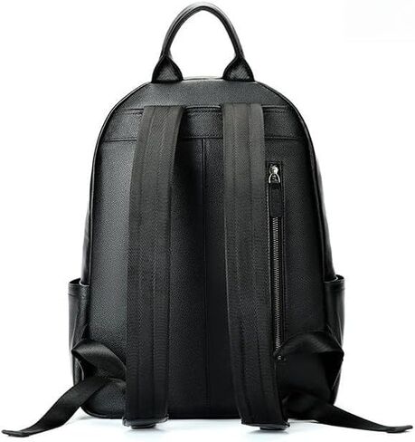 Mens Genuine Leather Backpack Purse Shoulder Bag Handbag Briefcase Travel Tote for Laptop Gift Box (Black) in Saudi Arabia