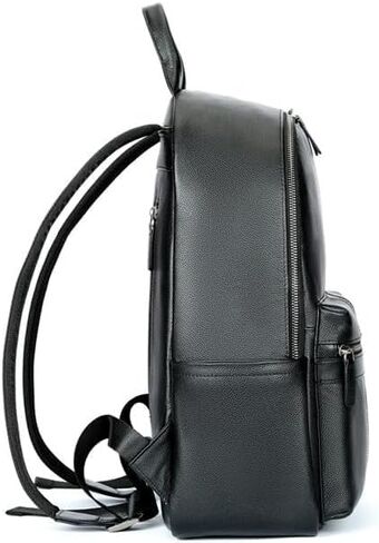 Mens Genuine Leather Backpack Purse Shoulder Bag Handbag Briefcase Travel Tote for Laptop Gift Box (Black) in Saudi Arabia