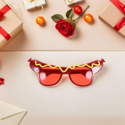 6Pcs Hot Dog Glasses, Dance Party Hot Dog Headband Adult, Funny Sunglasses Costume Decorations for Summer Luau Party Decorations in Saudi Arabia