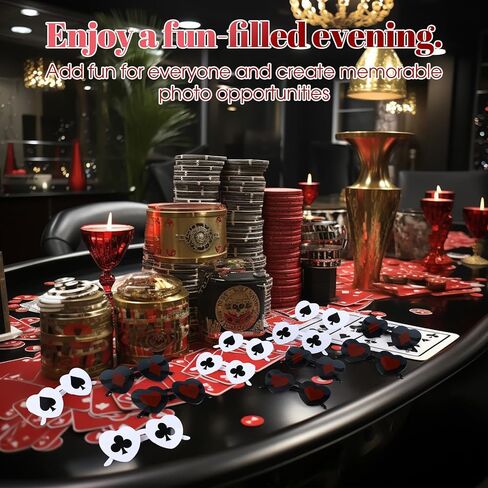 24 Pcs Poker Themed Heart Shaped Sunglasses Playing Card Glasses Casino Night Party Favors Poker Night Gifts for Women Men Birthday Party in Saudi Arabia