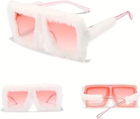 1pc women's large glasses, wide frame (6.5 inches), lightweight PC frame and lenses, party clothing, daily glasses in Saudi Arabia