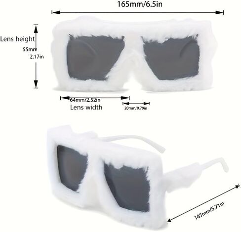 1pc women's large glasses, wide frame (6.5 inches), lightweight PC frame and lenses, party clothing, daily glasses in Saudi Arabia