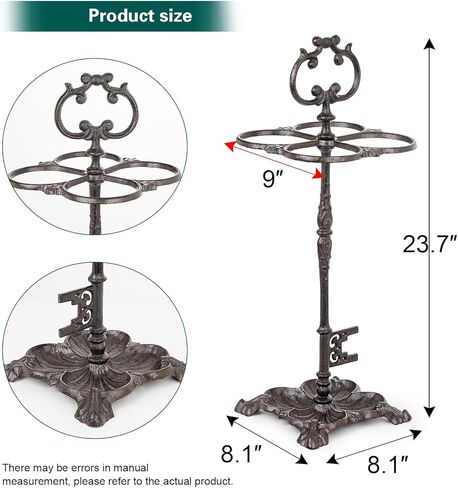 Sungmor Vintage Cast Iron Umbrella Stand, Heavy Duty Decorative Umbrella Holder for Entryway, Hallway & Office, Rustic Farmhouse Freestanding Metal Stand in Saudi Arabia