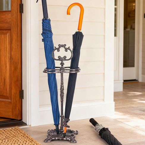 Sungmor Vintage Cast Iron Umbrella Stand, Heavy Duty Decorative Umbrella Holder for Entryway, Hallway & Office, Rustic Farmhouse Freestanding Metal Stand in Saudi Arabia