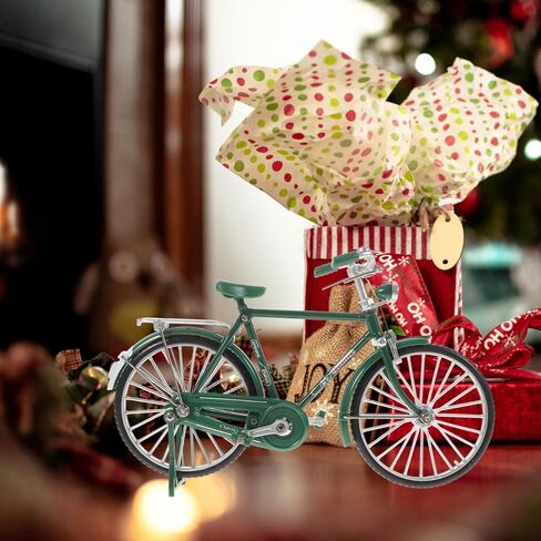 Vintage Alloy Bicycle Model, 1:10 Scale Bicycle Sculpture, Retro Bike Ornament Decor for Home Office Desk Decor, Collectible Bike Ornament in Saudi Arabia